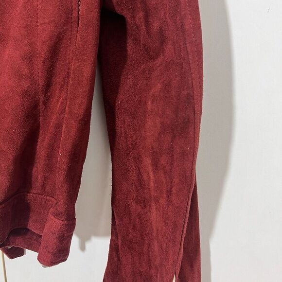 Belstaff The Aviator Suede Jacket Womens Genuine Leather Burgundy Mesh Detail 42 - Picture 10 of 12